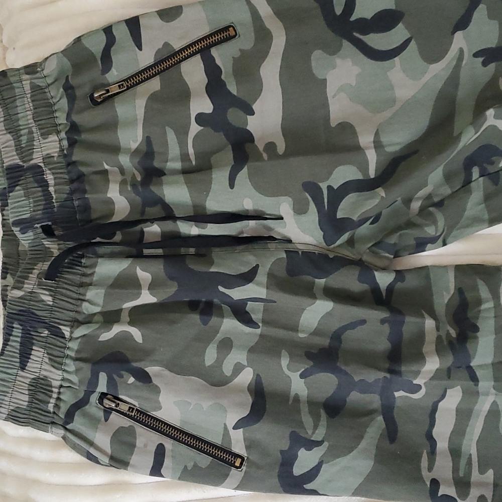 Camouflage Drawstring Joggers - Green Camo